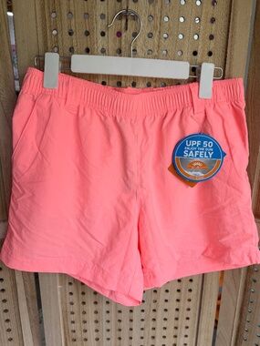 Columbia Neon Coral Athletic Shorts UPF 50 Size M NWT